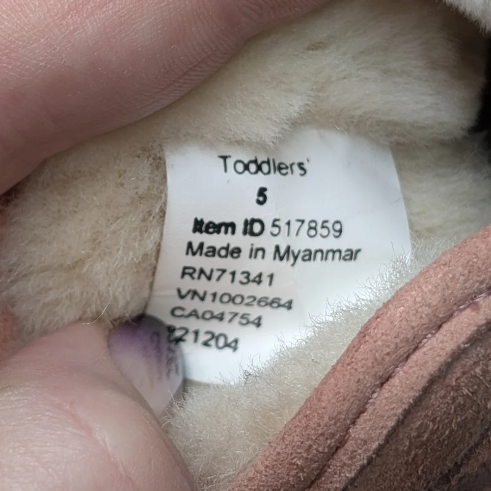 L.L. Bean Toddler SZ 5 Kids' Wicked Cozy Boots Pink Suede Leather Lamb Shearling